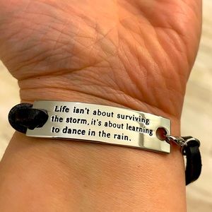 Inspirational Leather message bracelet